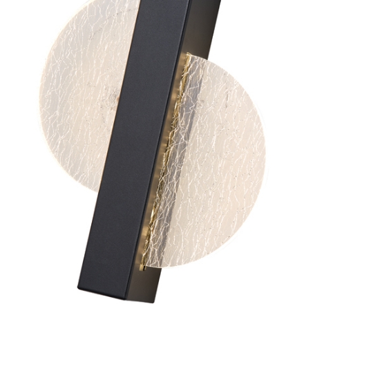 Imagine Aplica de perete din aluminiu-acrilic LED 6W 312Lm 3000K 195X45X250mm neagră Arte Illumina Erato
