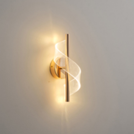 Imagine Aplicație LED acrilică 8W 720Lm 3000K 300X130mm aurie roz Arte Illumina Silk