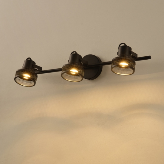 Imagine Spotlight de tavan metalic 3 lumini 3XGU10 max 5W 640X100X300mm negru Arte Illumina Solun