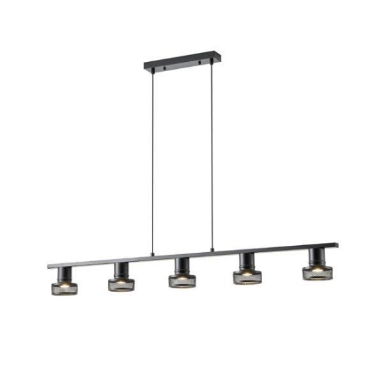 Imagine Spotlight de tavan metalic 5 lumini 5XGU10 Max 5W 1180X100X1180mm negru Arte Illumina Solun