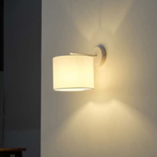 Imagine Aplica de perete metal-textil cu un singur punct de lumină 1XE14 Max 8W Ø265X235mm alb Arte Illumina Cloud