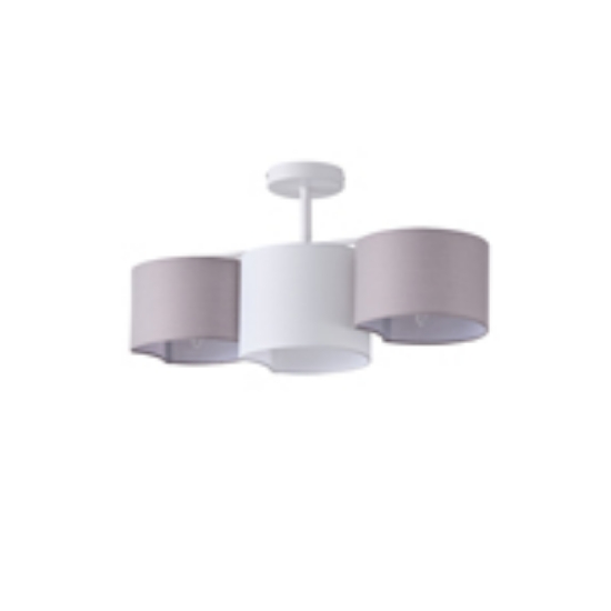 Imagine Lumină suspendată metal-textil 3 lumini 3XE14 max 8W 580x300mm alb Arte Illumina Cloud