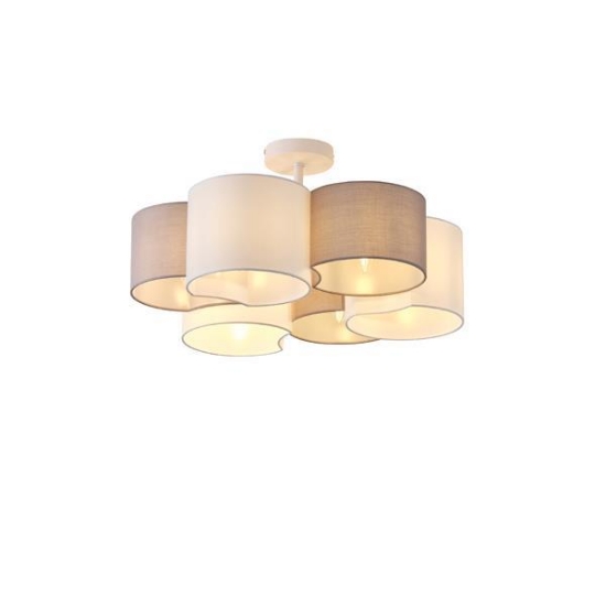 Imagine Lumină suspendată metal-textil 6 lumini 6XE14 max 8W Ø560x300mm alb Arte Illumina Cloud