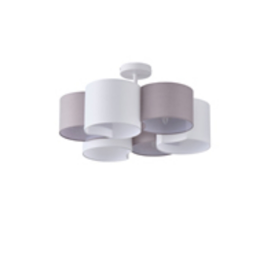 Imagine Lumină suspendată metal-textil 6 lumini 6XE14 max 8W Ø560x300mm alb Arte Illumina Cloud