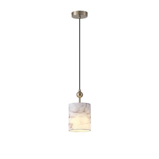 Imagine Lumină suspendată metal-textil 1x14 max 8W Ø130X980mm bronz marmorat Arte Illumina Verona