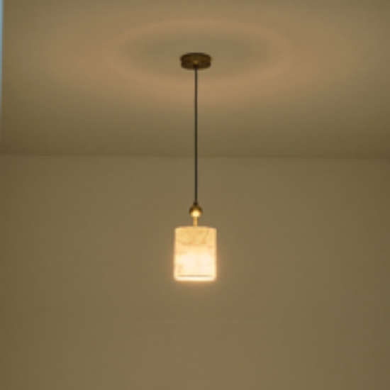 Imagine Lumină suspendată metal-textil 1x14 max 8W Ø130X980mm bronz marmorat Arte Illumina Verona
