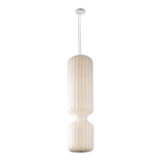 Imagine Lampa suspendată Tyvek-Metal cu LED 12W 675Lm 3000K 250X2000mm Alb Arte Illumina Neonis