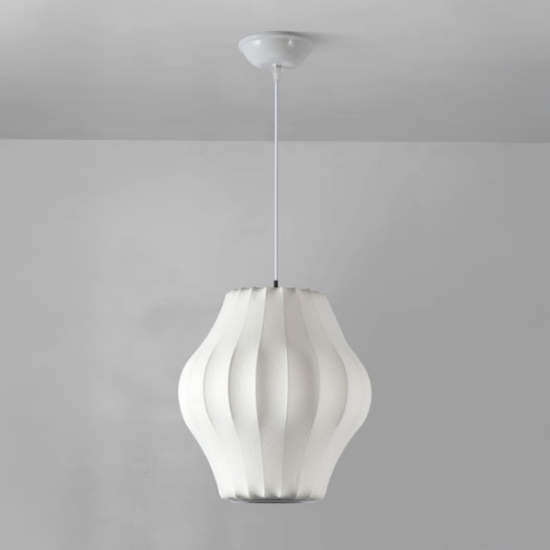 Imagine Lampa suspendată Tyvek-metal cu un singur corp de iluminat 1XE27 Max15W Ø300mm alb Arte Illumina Alliona