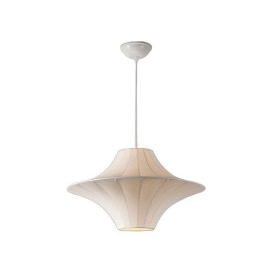 Imagine Lampa Suspendată Tyvek-Metal Single Light 2XE27 Max15W Ø500X350mm Alb Arte Illumina Avira