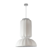 Imagine Lampa Suspendată Tyvek-Metal Single Light 2XE27 Max15W Ø460X680mm Alb Arte Illumina Lichnos