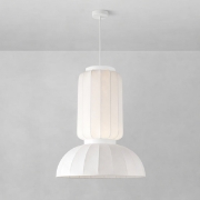 Imagine Lampa Suspendată Tyvek-Metal Single Light 2XE27 Max15W Ø460X680mm Alb Arte Illumina Lichnos