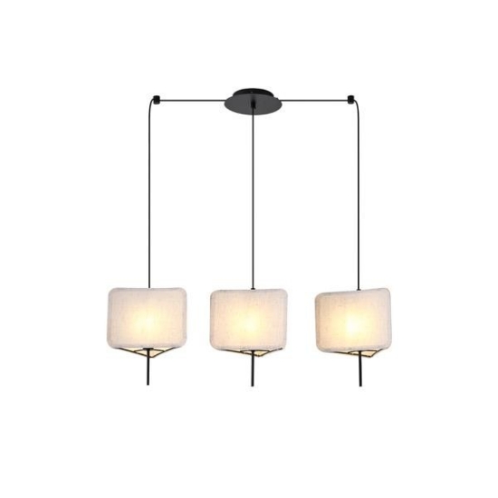 Imagine Lumină suspendată din țesătură 3 lumini 3x14 Max 8W 800x250x900mm Cremă Arte Illumina Tuscany
