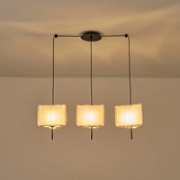 Imagine Lumină suspendată din țesătură 3 lumini 3x14 Max 8W 800x250x900mm Cremă Arte Illumina Tuscany