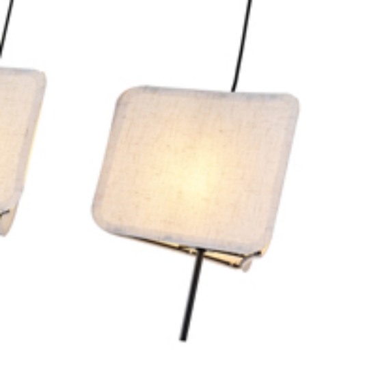 Imagine Lumină suspendată din țesătură 3 lumini 3x14 Max 8W 800x250x900mm Cremă Arte Illumina Tuscany