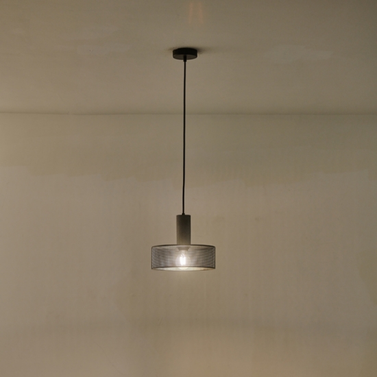 Imagine Lumină suspendată din beton-metal cu un singur corp 1xE27 Max 15W Ø255X1700mm negru Arte Illumina Scouro