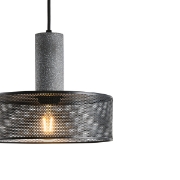 Imagine Lumină suspendată din beton-metal cu un singur corp 1xE27 Max 15W Ø255X1700mm negru Arte Illumina Scouro