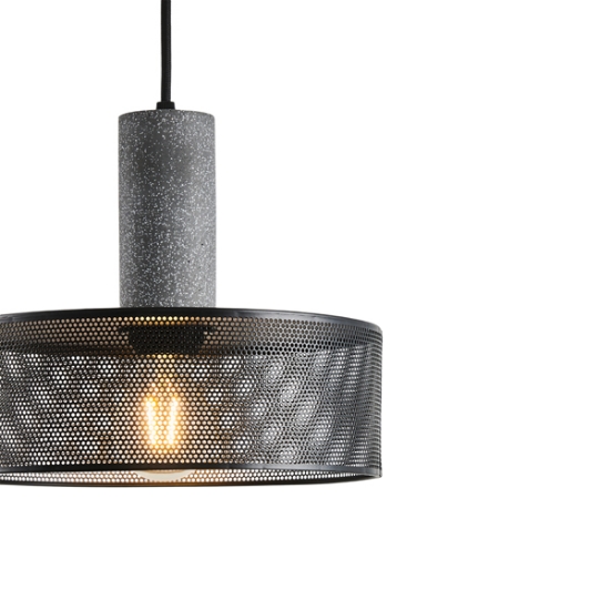 Imagine Lumină suspendată din beton-metal cu un singur corp 1xE27 Max 15W Ø255X1700mm negru Arte Illumina Scouro