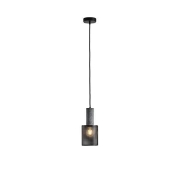 Imagine Lustră din beton și metal cu un singur corp de iluminat 1xE27 Max 15W Ø120X1760mm neagră Arte Illumina Scouro