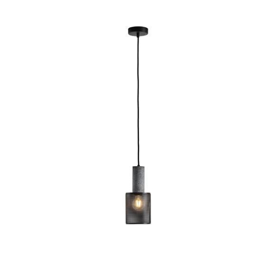 Imagine Lustră din beton și metal cu un singur corp de iluminat 1xE27 Max 15W Ø120X1760mm neagră Arte Illumina Scouro