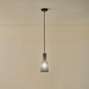 Imagine Lustră din beton și metal cu un singur corp de iluminat 1xE27 Max 15W Ø120X1760mm neagră Arte Illumina Scouro
