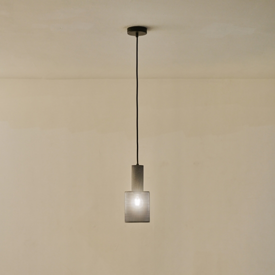 Imagine Lustră din beton și metal cu un singur corp de iluminat 1xE27 Max 15W Ø120X1760mm neagră Arte Illumina Scouro