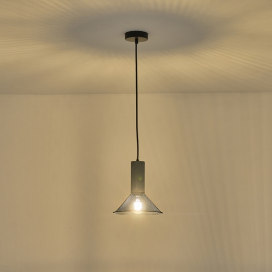 Imagine Lumină suspendată din beton și metal 1xE27 Max 15W 210x1720mm Negru Arte Illumina Scouro