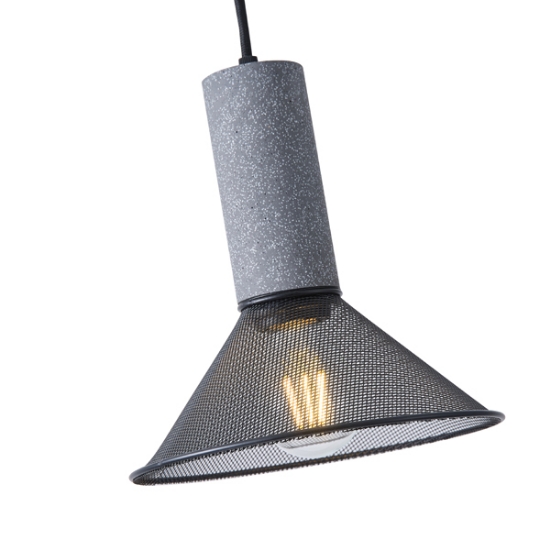 Imagine Lumină suspendată din beton și metal 1xE27 Max 15W 210x1720mm Negru Arte Illumina Scouro
