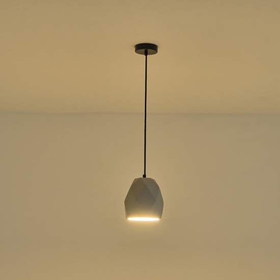 Imagine Lumină suspendată din beton cu un singur corp 1xE27 Max 15W Ø160X1670mm gri Arte Illumina Arme