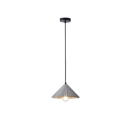Imagine Lampa suspendată din beton cu un singur bec 1X27 Max 15W Ø250X1640mm gri Arte Illumina Platree