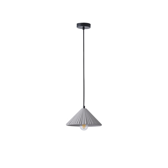 Imagine Lampa suspendată din beton cu un singur bec 1X27 Max 15W Ø250X1640mm gri Arte Illumina Platree