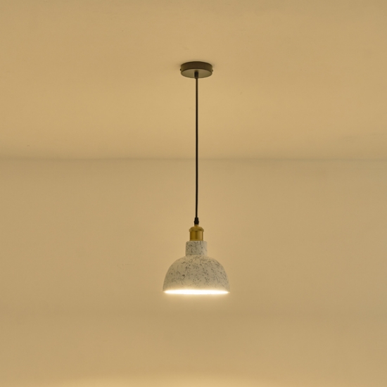 Imagine Lampa suspendată beton-metal unică 1xE27 Max 15W Ø200X200X160mm albă Arte Illumina Splash