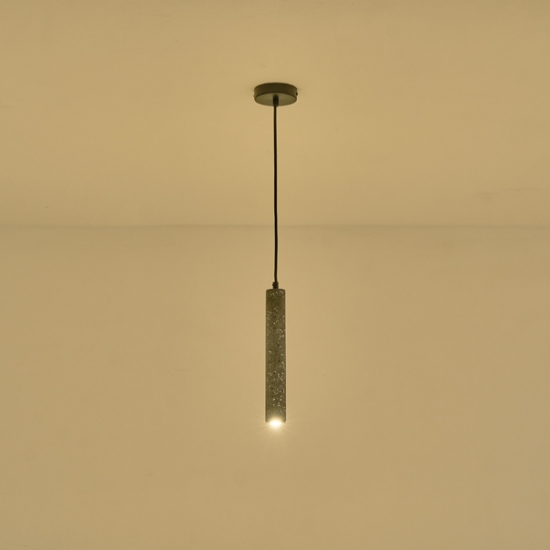 Imagine Lumină suspendată din beton cu LED 3W 280Lm 3000K Ø45X1800mm neagră Arte Illumina Salpico
