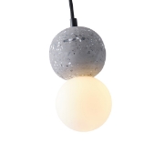 Imagine Lumină suspendată din beton-sticlă, un singur corp 1xG9 Max 7W Ø100x1710mm gri Arte Illumina Salpico
