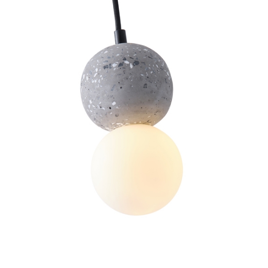 Imagine Lumină suspendată din beton-sticlă, un singur corp 1xG9 Max 7W Ø100x1710mm gri Arte Illumina Salpico