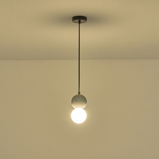 Imagine Lumină suspendată din beton-sticlă cu un singur corp 1xG9 Max 7W Ø100x1710mm Negru Arte Illumina Salpico