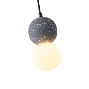 Imagine Lumină suspendată din beton-sticlă cu un singur corp 1xG9 Max 7W Ø100x1710mm Negru Arte Illumina Salpico