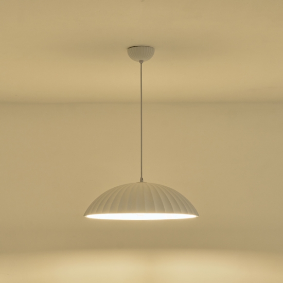 Imagine Lampa suspendată din gips cu un singur corp de iluminat 1XE27 Max 15W Ø500X1830mm Alb Arte Illumina Calco