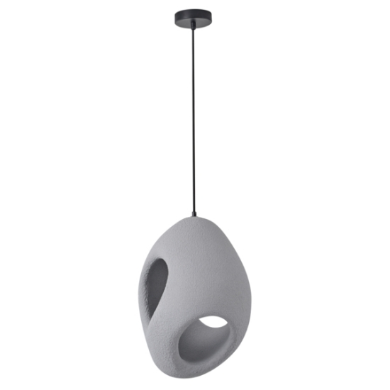 Imagine Lumină suspendată din poliesterină cu un singur corp 1XE27 max 15W 290X290X410mm gri Arte Illumina Alba