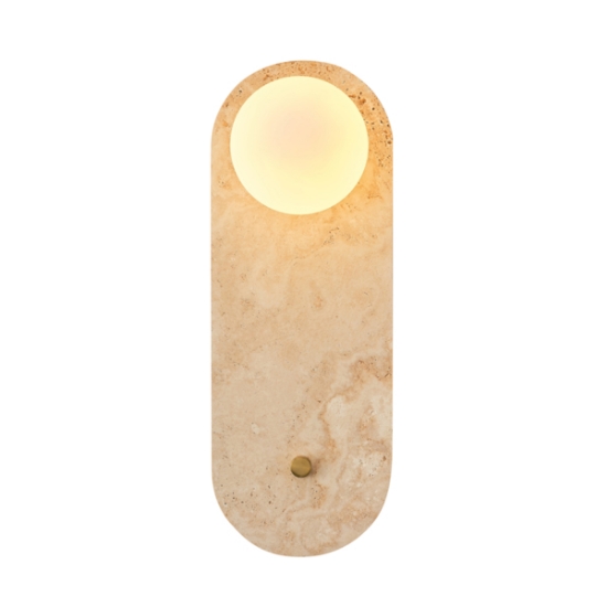 Imagine Aplica de perete Travertin-Sticlă 1XG9 Max 7W 140X120X380mm Arte Illumina Lito
