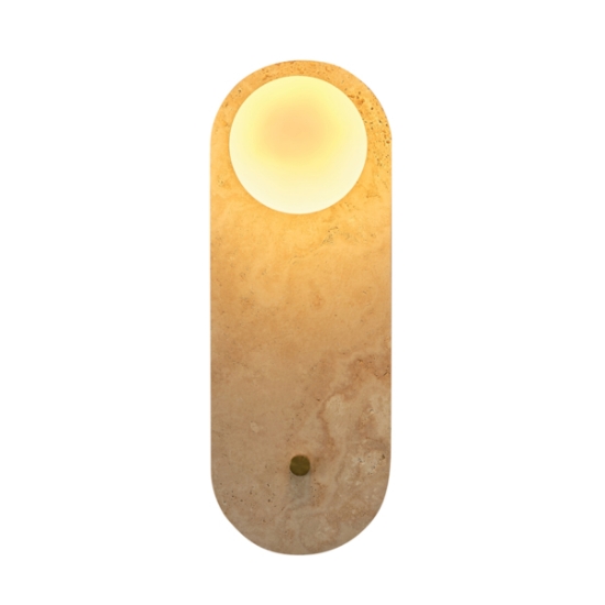 Imagine Aplica de perete Travertin-Sticlă 1XG9 Max 7W 140X120X380mm Arte Illumina Lito