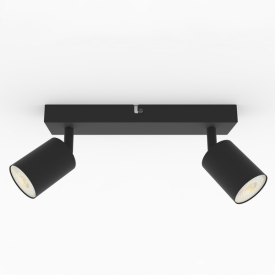 Imagine Spotlight de tavan dublu GU10 Max 5W 200x60x105mm S1962 Negru Arte Illumina Brava