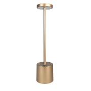 Imagine Lampă de masă reîncărcabilă din aluminiu LED 4W 150Lm 3000K dimabilă Ø90X350mm aurie Arte Illumina Tablo