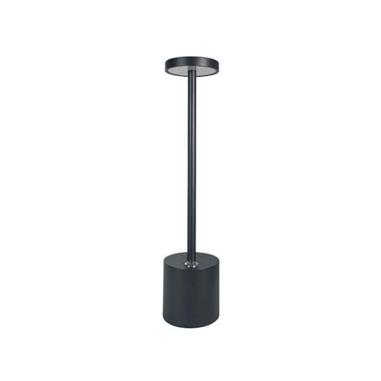 Imagine Lampă de masă reîncărcabilă din aluminiu LED 4W 150Lm 3000K dimabilă Ø90X350mm neagră Arte Illumina Tablo