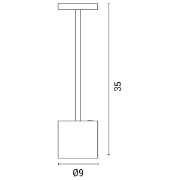 Imagine Lampă de masă reîncărcabilă din aluminiu LED 4W 150Lm 3000K dimabilă Ø90X350mm neagră Arte Illumina Tablo