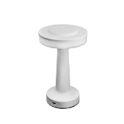 Imagine Lampă de masă reîncărcabilă din metal și plastic LED 2W 90Lm 3CCT (3000-4000-6000K) DC 5V Ø125X205mm Alb Arte Illumina Twilight