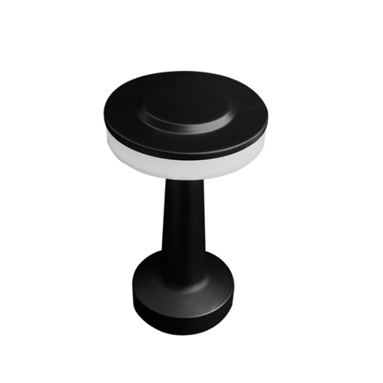 Imagine Lampă de masă reîncărcabilă din metal și plastic LED 2W 90Lm 3CCT (3000-4000-6000K) DC 5V Ø125X205mm neagră Arte Illumina Twilight