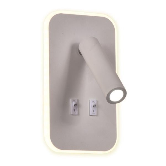 Imagine Lumină de citit pentru pat LED 11W & 3W 910Lm 3000K alb Arte Illumina Iris 3