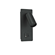 Imagine Lumină de citit de perete din aluminiu 1XGU11 max 8W  Ø40X80mm cu USB tip C negru Arte Illumina Von