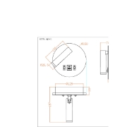 Imagine Aplica de citit montată pe perete cu dublă lumină din aluminiu 3+7W 180+700Lm 3000K 150x70mm cu USB tip C alb Arte Illumina Atlas