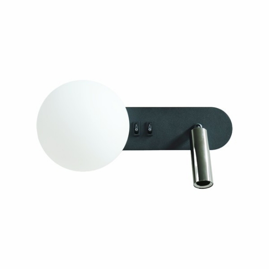 Imagine Lumină de citit montată pe perete 1xG9 Max 7W + LED 3W 150Lm 3000K 270x152x120mm Negru Arte Illumina Node